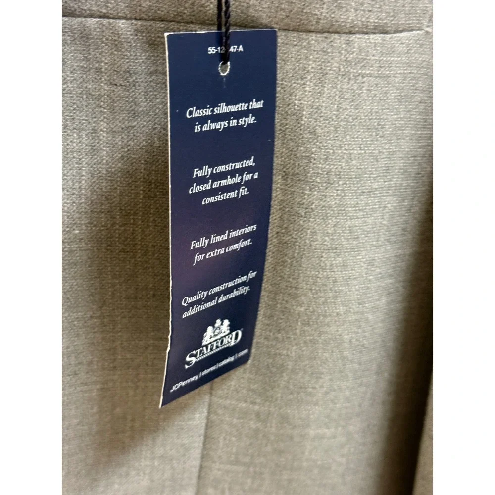 Stafford Mens Gray Blazer Jacket 42R Polyester Rayon Classic Fit‎